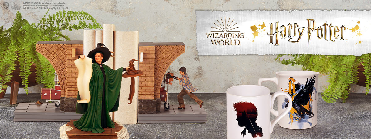 ENESCO Wizarding World of Harry Potter Diagon Alley Buchstützen,  beleuchtet, 18 cm, Mehrfarbig