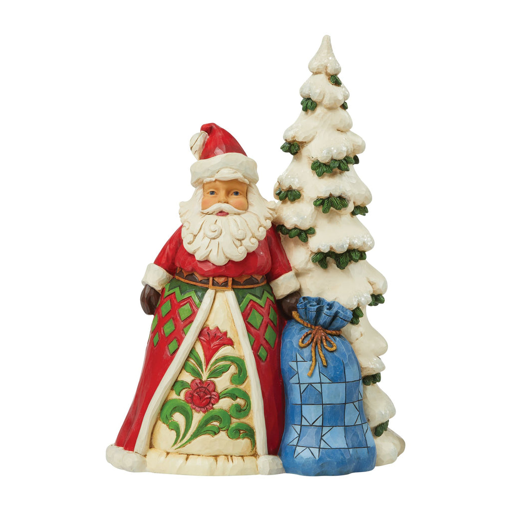 Santa Next To Tree with Toybag — Enesco Gift Shop