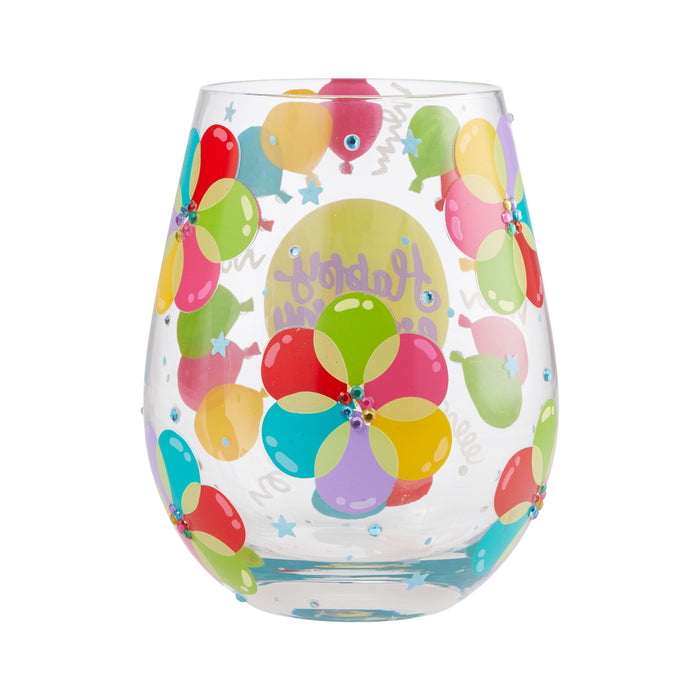 Balloons Stemless Wine Glass