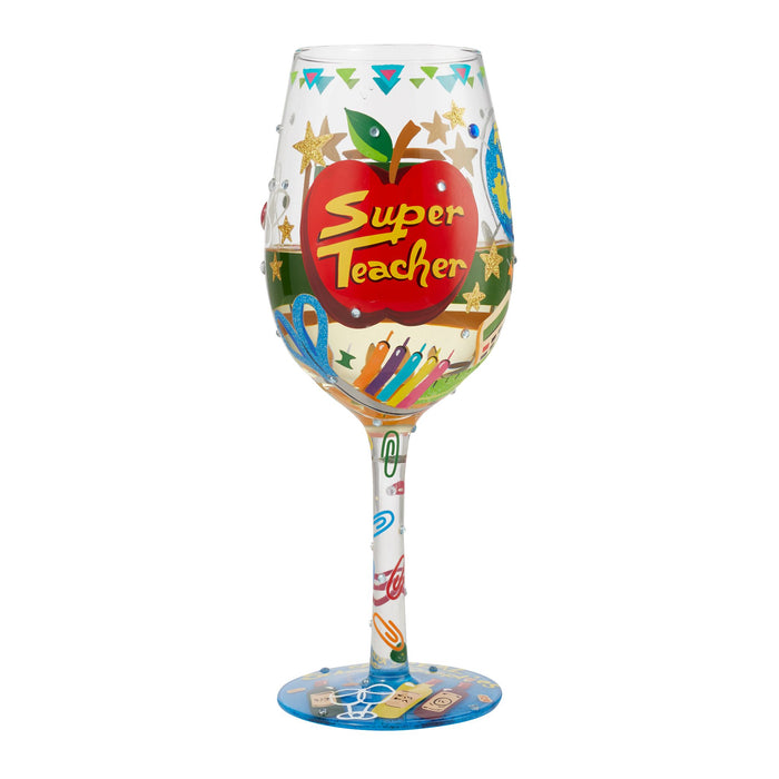 Super Teacher Wine Glass