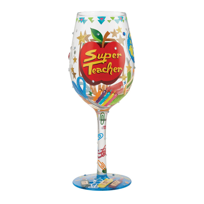 Super Teacher Wine Glass