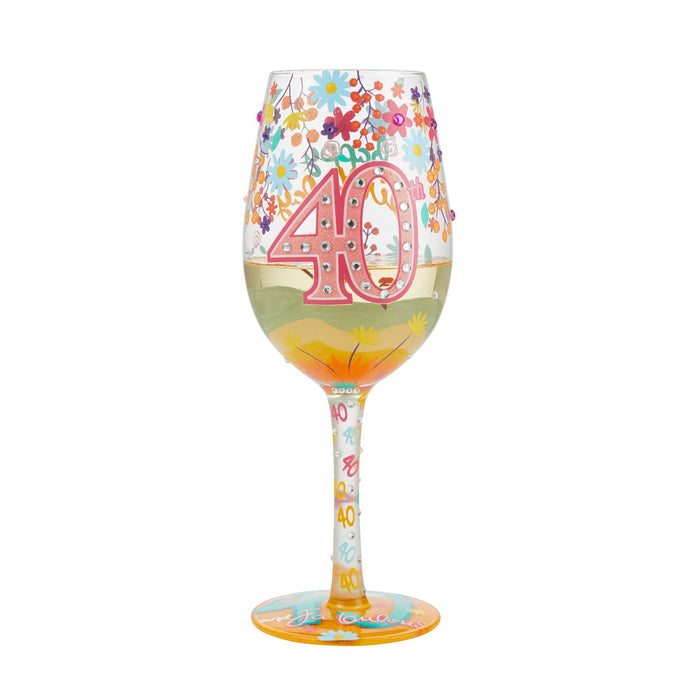 Wine Glass Happy 40th Birthday