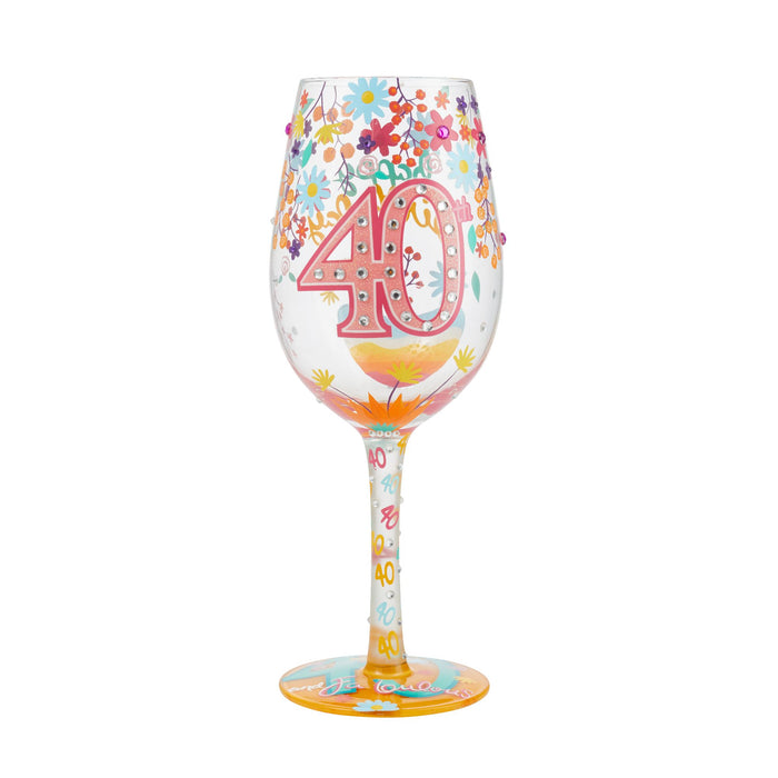 Wine Glass Happy 40th Birthday