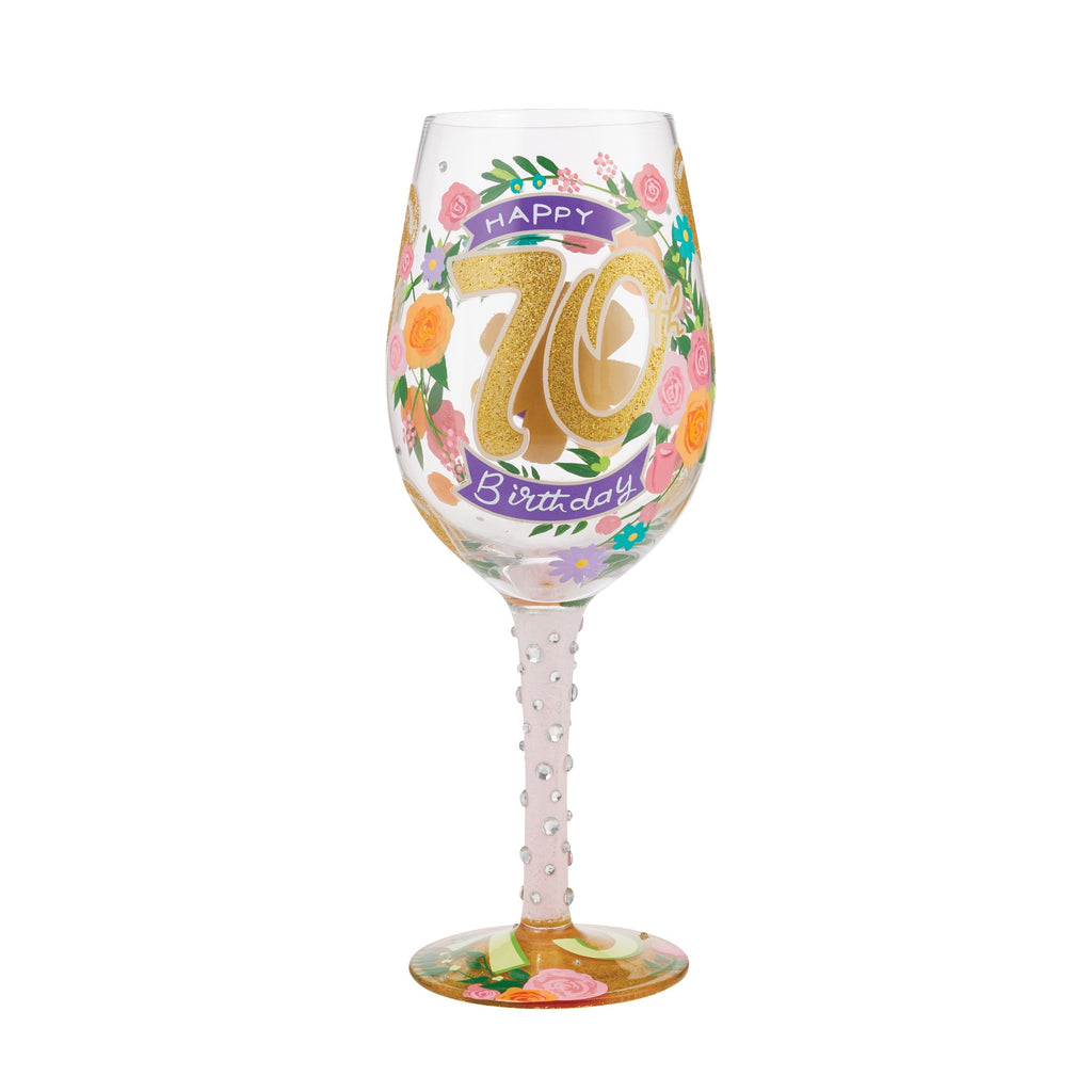 LOLITA LOVE MY WINE MOTHER OF THE BRIDE HAND-PAINTED 15 OZ WINE GLASS.