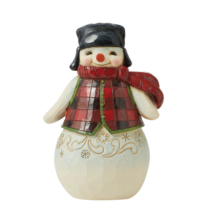 Pint Sized Snowman in Plaid