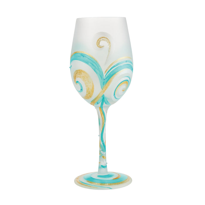 Ridin' the Waves Wine Glass