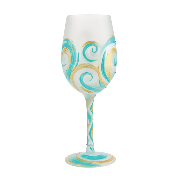 Ridin' the Waves Wine Glass