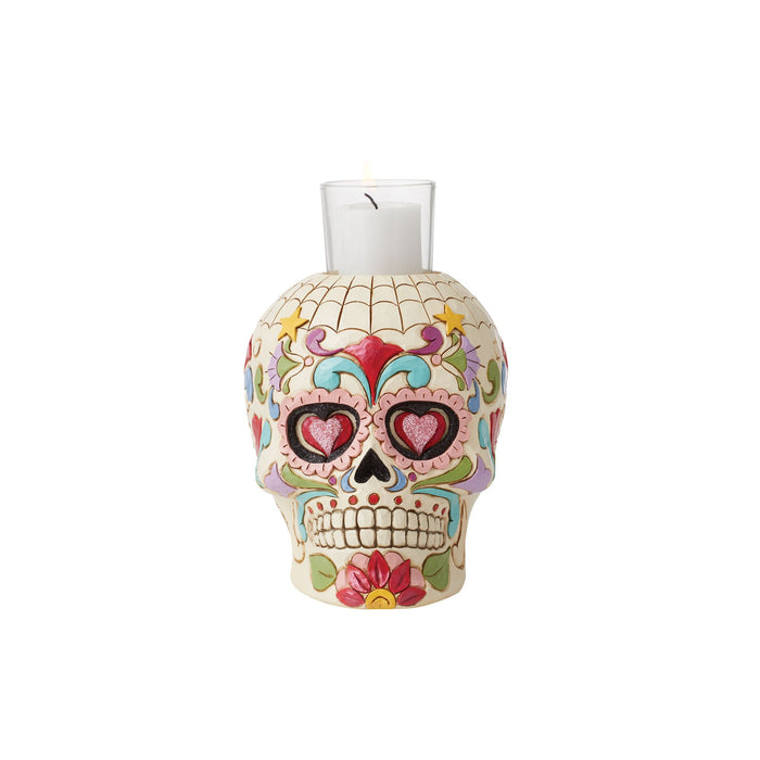 Day Of Dead Skull Candleholder