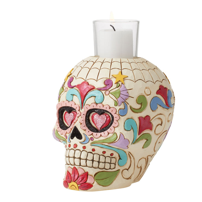 Day Of Dead Skull Candleholder