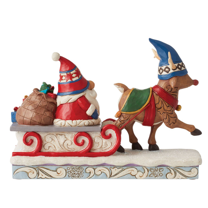 Reindeer Pulling Gnome Sled