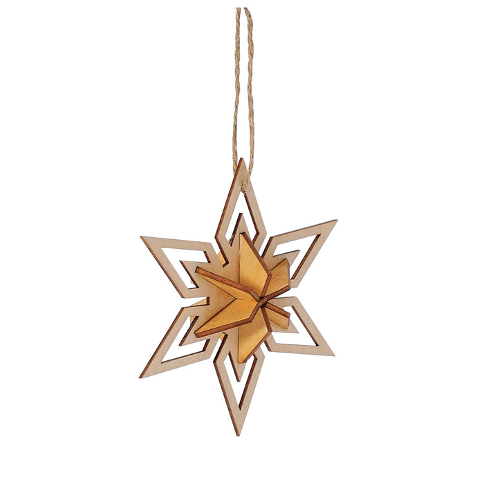 Wooden Star Orn