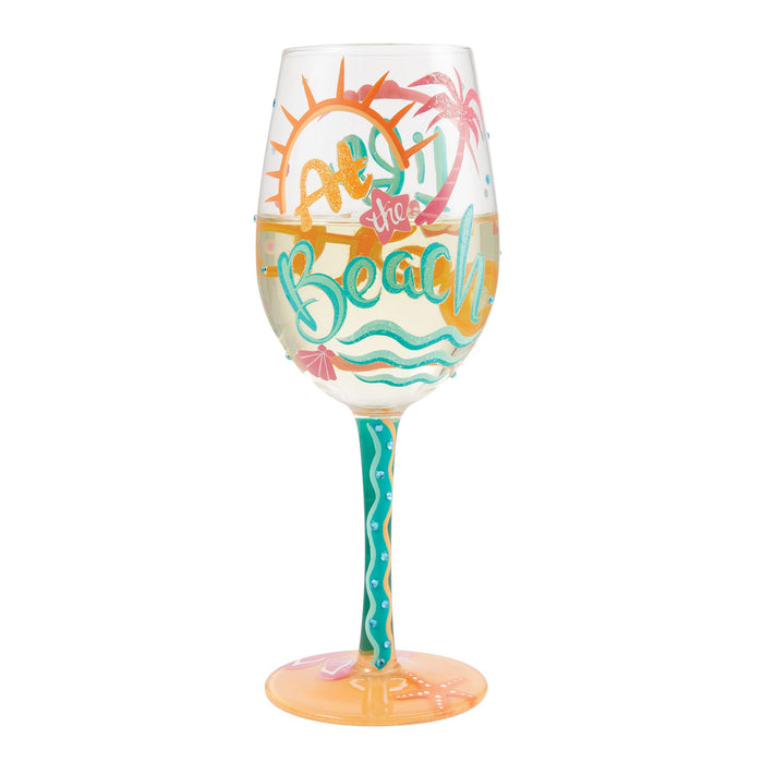 Life At The  Beach Wine Glass