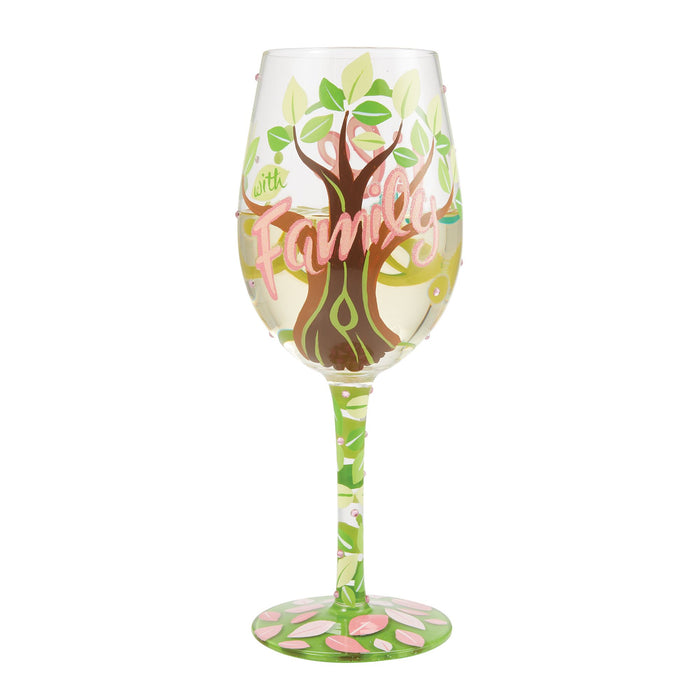 Life With Family Wine Glass