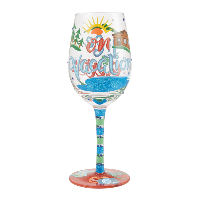 Life on Vacation Wine Glass