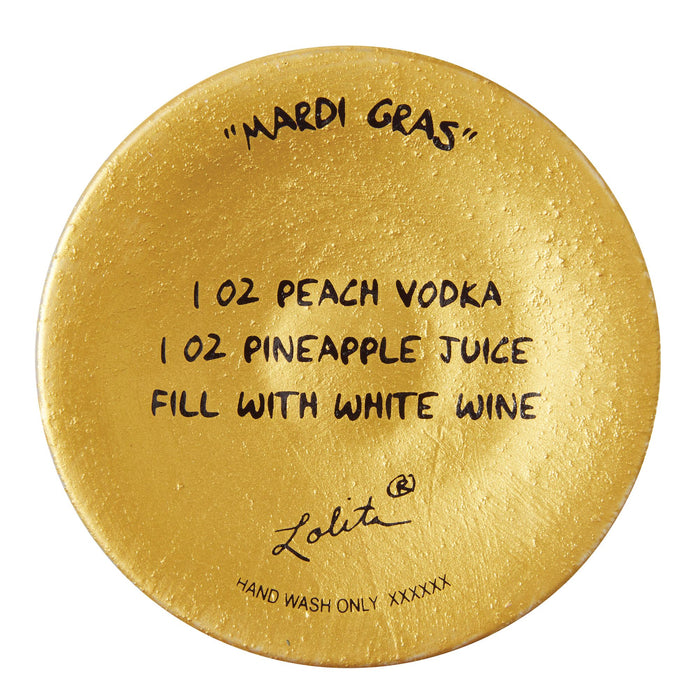 Mardi Gras Wine Glass