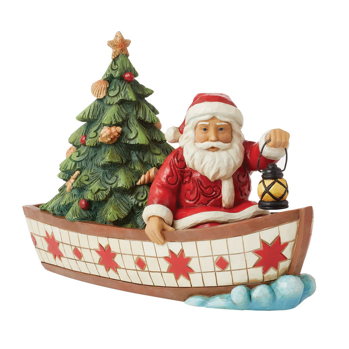 Santa in Boat With Tree Fig