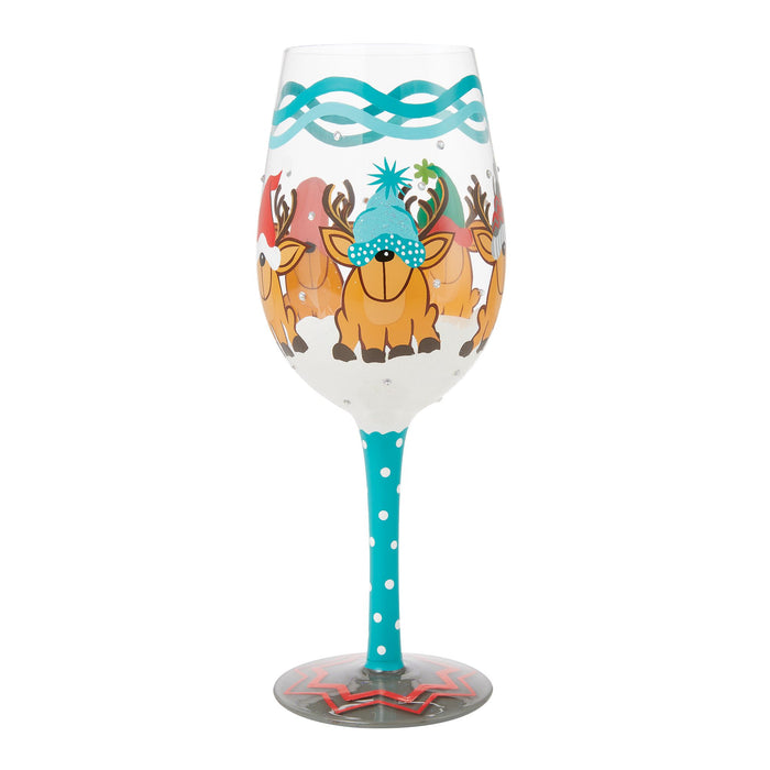 Reindeer Games Wine Glass