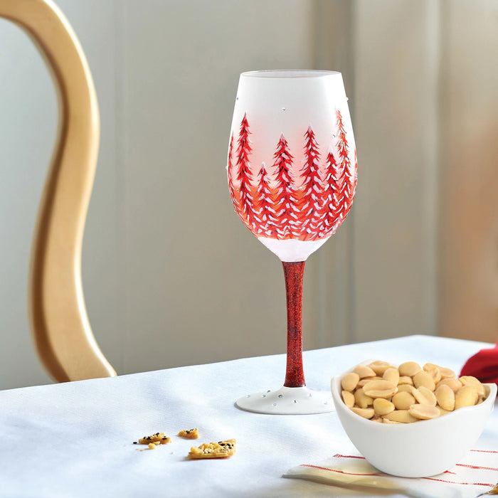 Christmas in Rouge Wine Glass