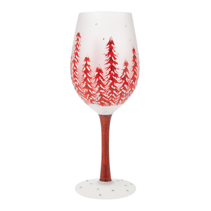 Christmas in Rouge Wine Glass