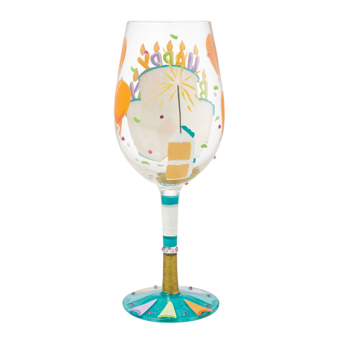 Birthday Slice Wine Glass