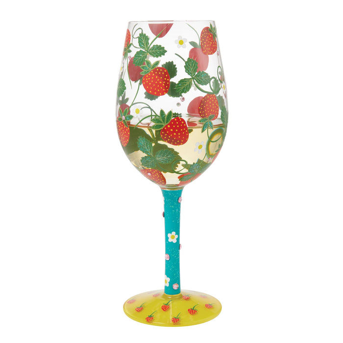 Strawberry Patch Wine Glass