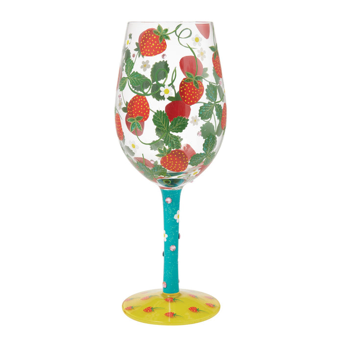 Strawberry Patch Wine Glass