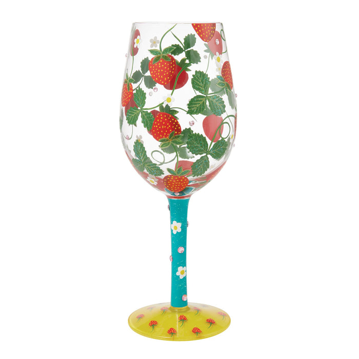 Strawberry Patch Wine Glass