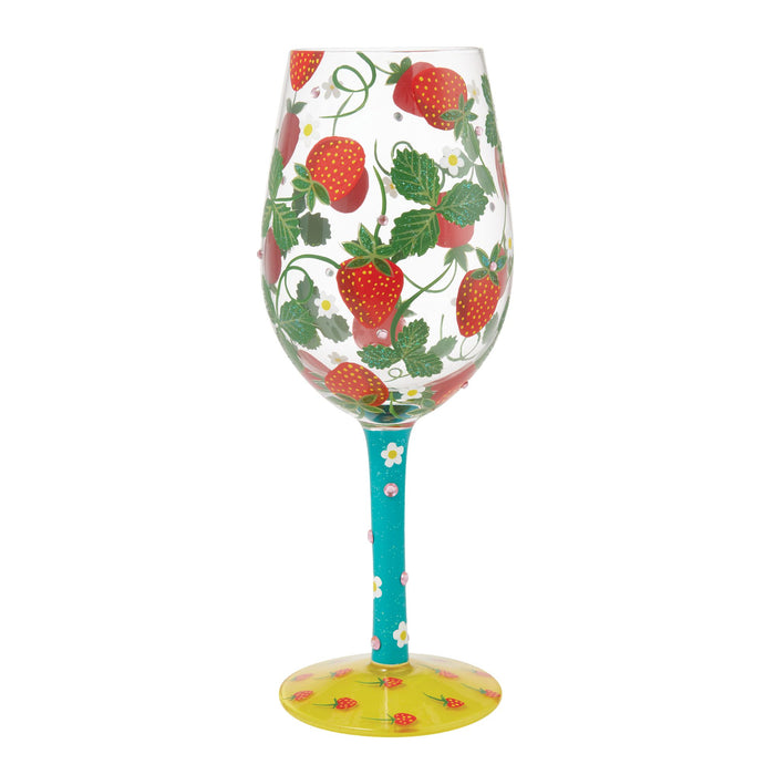 Strawberry Patch Wine Glass