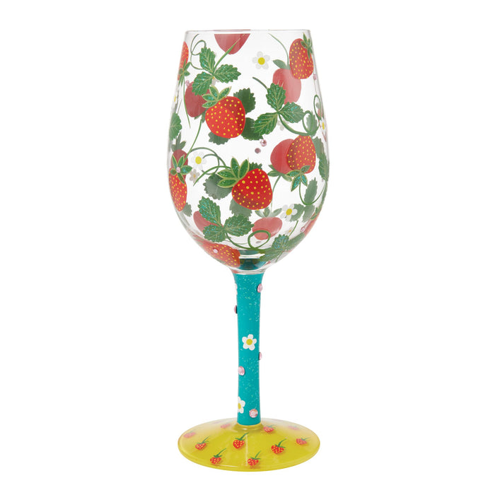 Strawberry Patch Wine Glass