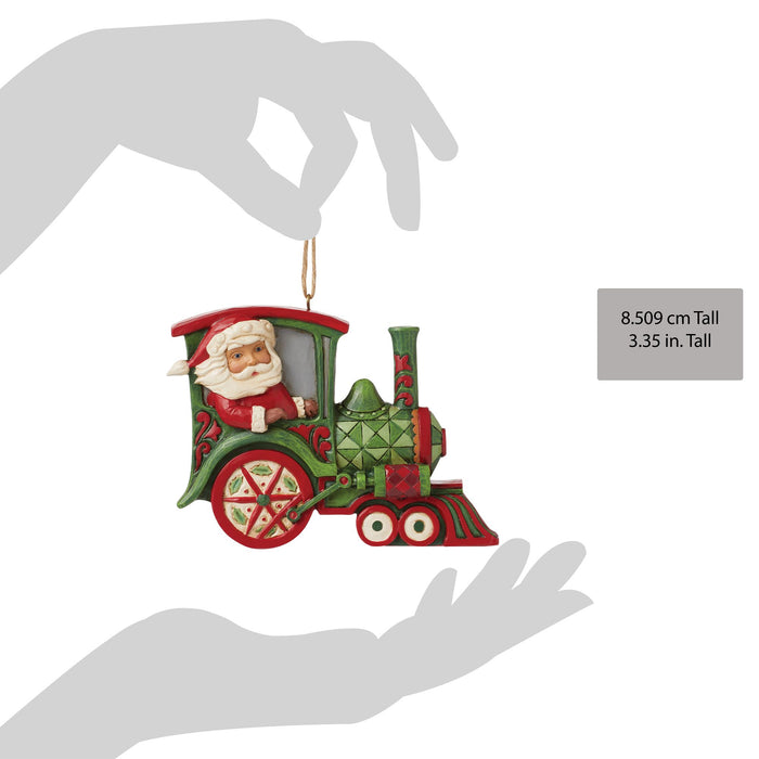 Santa in Train Ornament