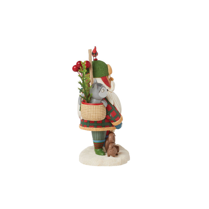 Woodsy Walking Santa Figurine