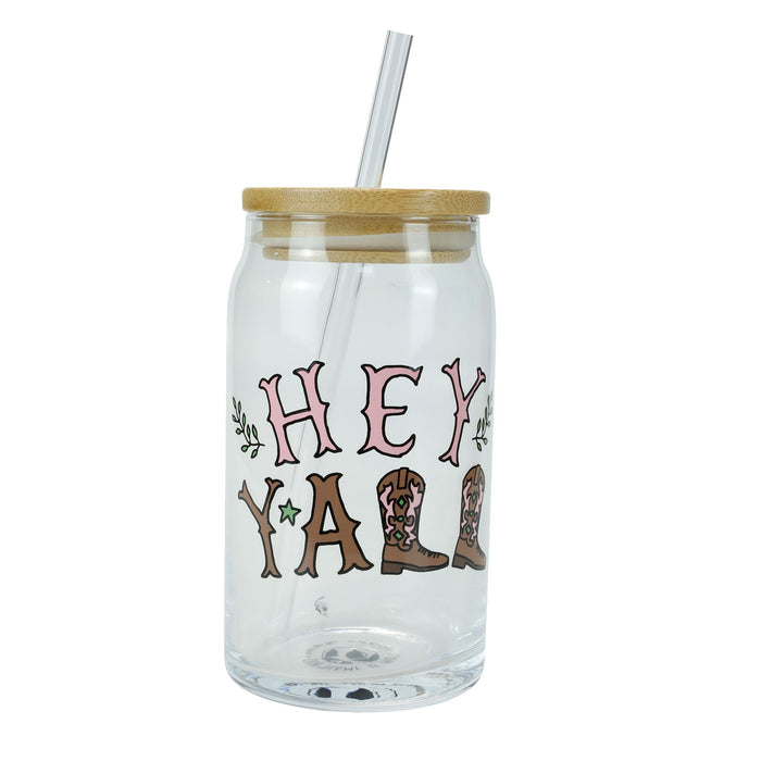 Hey Y All Latte Glass