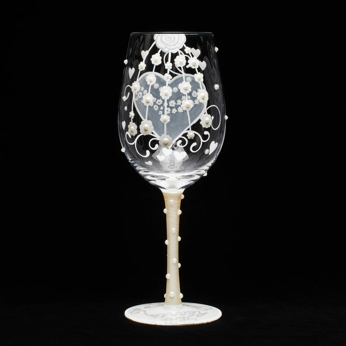 Bride Two Hearts Wine Glass