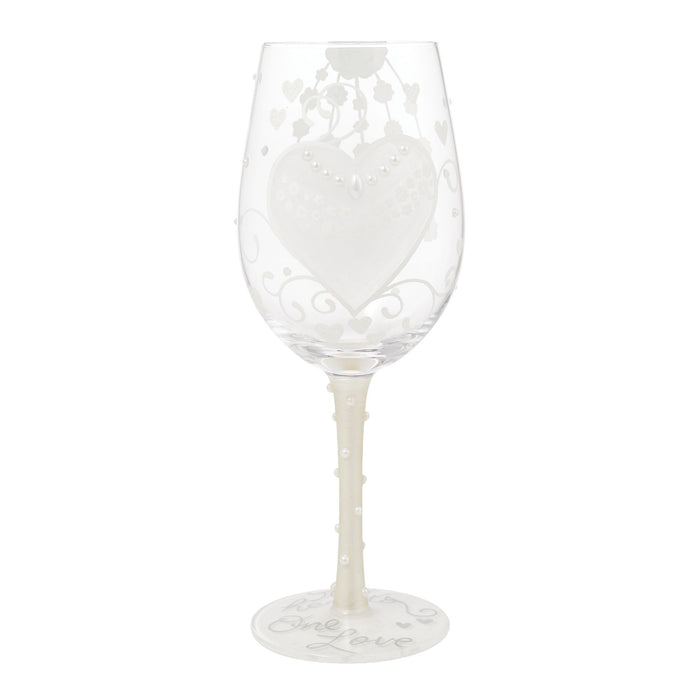 Bride Two Hearts Wine Glass