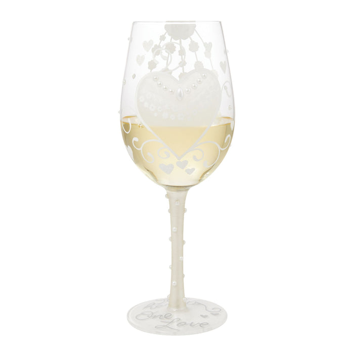 Bride Two Hearts Wine Glass