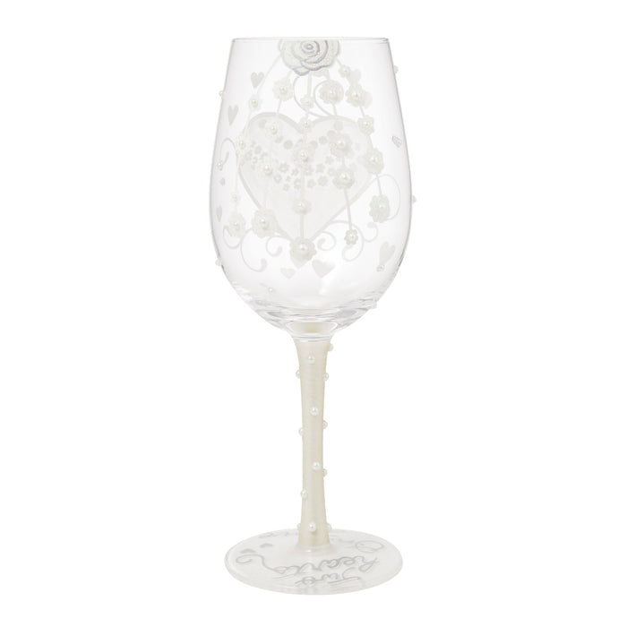 Bride Two Hearts Wine Glass