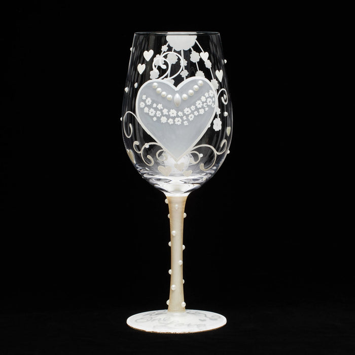 Bride Two Hearts Wine Glass