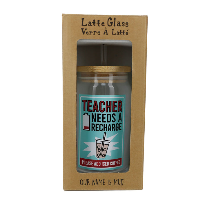 Teacher Latte Glass with Lid