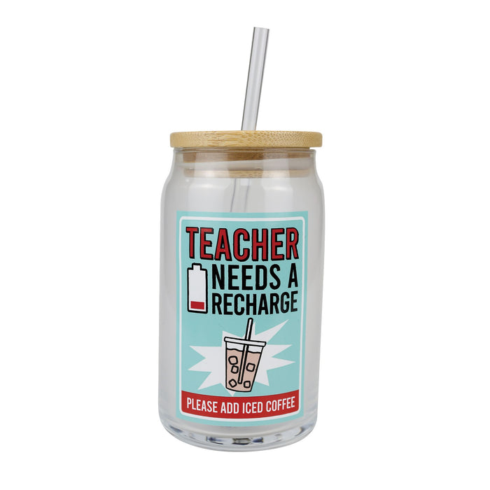 Teacher Latte Glass with Lid