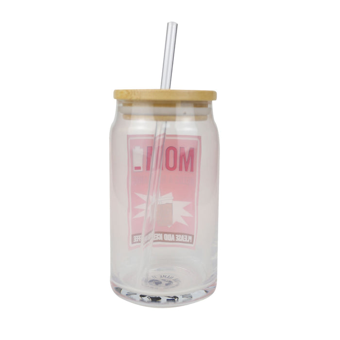 Mom Latte Glass with Lid