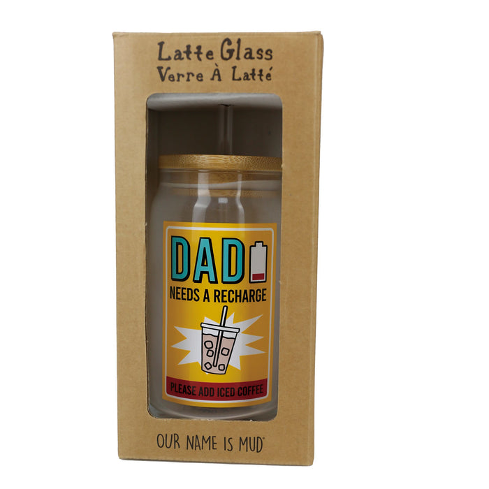 Dad Latte Glass with Lid