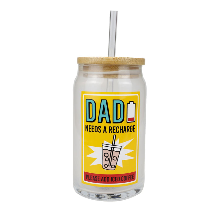 Dad Latte Glass with Lid