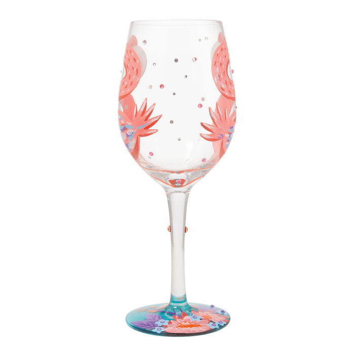 Fabulous Flamingos Wine Glass