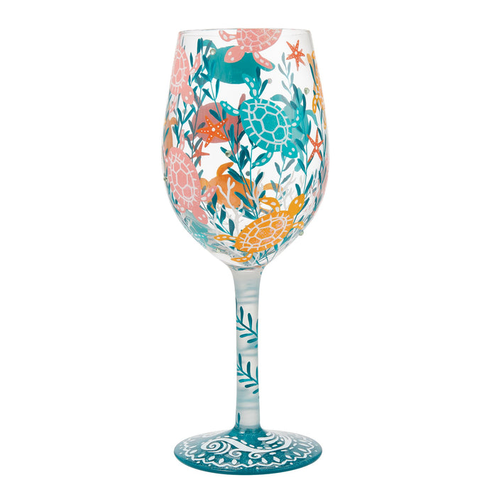 Sea Turtle Delight Wine Glass