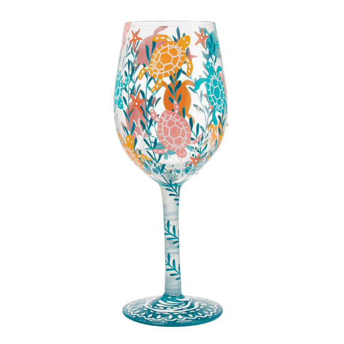 Sea Turtle Delight Wine Glass