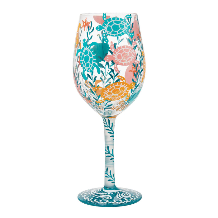 Sea Turtle Delight Wine Glass