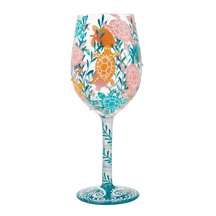 Sea Turtle Delight Wine Glass