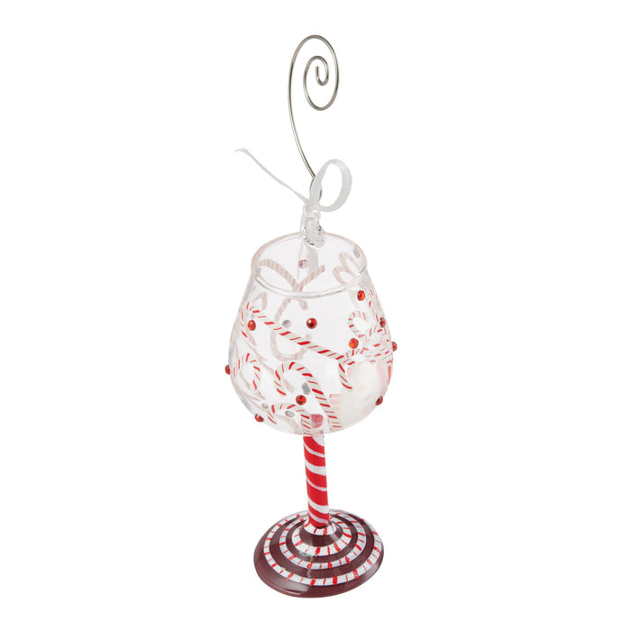 Candy Cane Jar Wine Glass