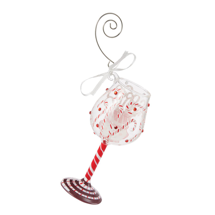 Candy Cane Jar Wine Glass