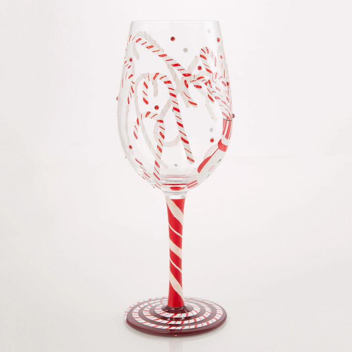 Candy Cane Jar Wine Glass